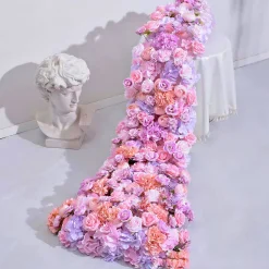 LUXE Romantic Purple & Pink Rose Table Runner - 78 Inches
