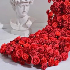 LUXE Romantic Red Rose Table Runner - 78 Inches