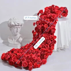 LUXE Romantic Red Rose Table Runner - 78 Inches