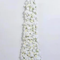 LUXE Romantic White Rose Table Runner - 78 Inches
