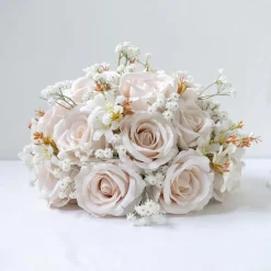 LUXE Rose & Babysbreath Table Centerpiece - Light Pink