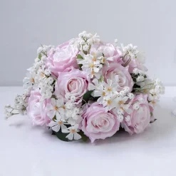 LUXE Rose & Babysbreath Table Centerpiece - Light purple