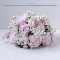 LUXE Rose & Babysbreath Table Centerpiece - Light purple