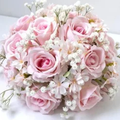 LUXE Rose & Babysbreath Table Centerpiece - Pink