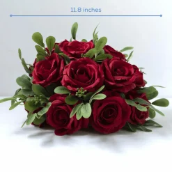 LUXE Rose & Babysbreath Table Centerpiece - Red