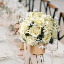 LUXE Rose & Babysbreath Table Centerpiece - Yellow