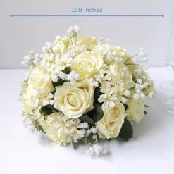 LUXE Rose & Babysbreath Table Centerpiece - Yellow