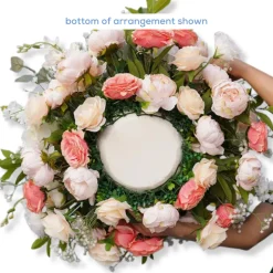 LUXE Rose Baby's Breath With Green Leaves Table Centerpiece - Choose Your Size!