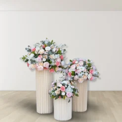 LUXE Rose Baby's Breath With Green Leaves Table Centerpiece - Choose Your Size!