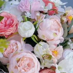 LUXE Rose Baby's Breath With Green Leaves Table Centerpiece - Choose Your Size!