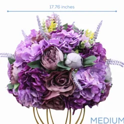 LUXE Rose & Dahlia Mixed Floral Table Centerpiece - 14 Inches