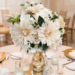 LUXE Rose & Dahlia Mixed Floral Table Centerpiece - 14 Inches