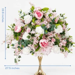 LUXE Rose & Peony Flower Ball Mixed Table Centerpiece - 28 Inches
