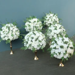 LUXE White Rose, Hydrangea & Greenery Mixed Table Centerpiece - Choose Your Size!