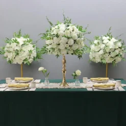 LUXE White Rose, Hydrangea & Greenery Mixed Table Centerpiece - Choose Your Size!