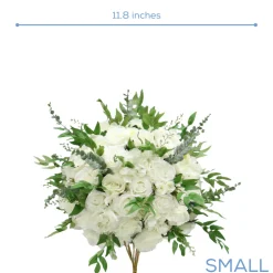 LUXE White Rose, Hydrangea & Greenery Mixed Table Centerpiece - Choose Your Size!