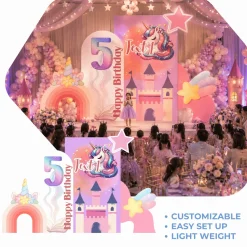 Magical Unicorn 1 Foam Core Birthday Backdrop Kit by PopScene™