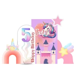 Magical Unicorn 1 Foam Core Birthday Backdrop Kit by PopScene™