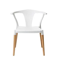 Marcus Mid-Century Dining Chair with Arms - White