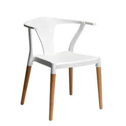 Marcus Mid-Century Dining Chair with Arms - White