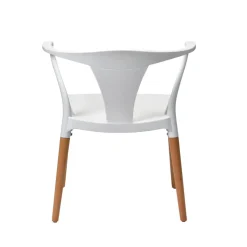 Marcus Mid-Century Dining Chair with Arms - White