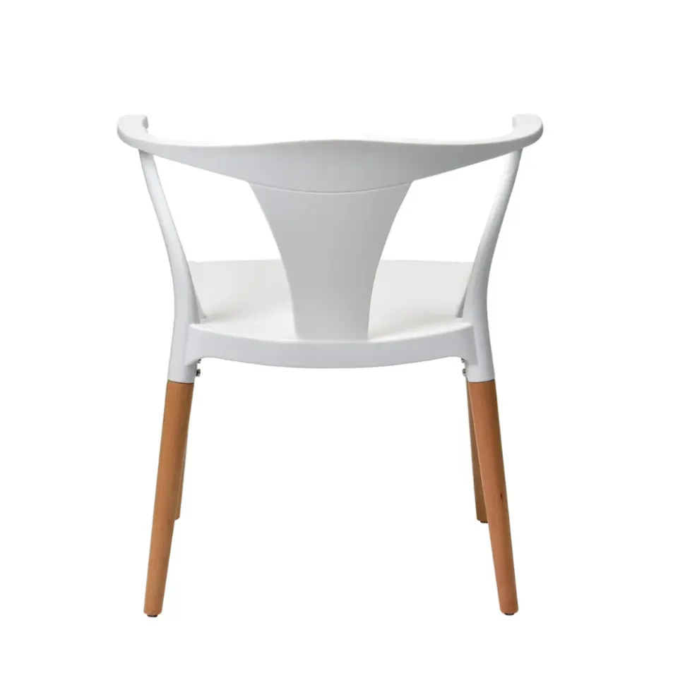 Marcus Mid-Century Dining Chair with Arms - White
