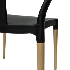 Marcus Mid-Century Dining Chair with Arms - Black