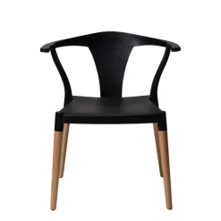 Marcus Mid-Century Dining Chair with Arms - Black