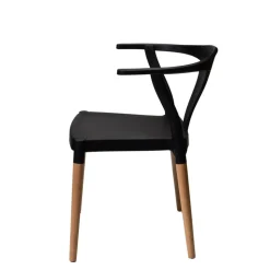 Marcus Mid-Century Dining Chair with Arms - Black
