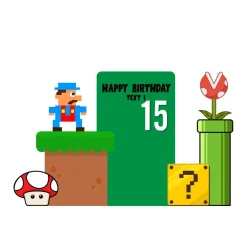 Mario Foam Core Birthday Backdrop Kit by PopScene™