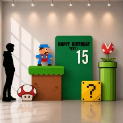 Mario Foam Core Birthday Backdrop Kit by PopScene™