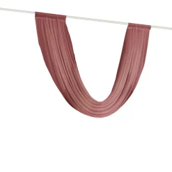 Mauve Cinnamon Rose Sheer Chiffon Valance Curtain – Curved Backdrop Swag Topper with Rod Pocket (4ft Wide x 4ft, 5ft, 6ft Height Options)