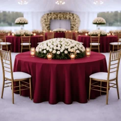Merlot La Petite France Jacquard Tablecloth - Multiple Size Options