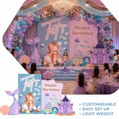 Mermaid Kingdom Foam Core Birthday Backdrop Kit by PopScene™