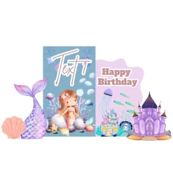 Mermaid Kingdom Foam Core Birthday Backdrop Kit by PopScene™