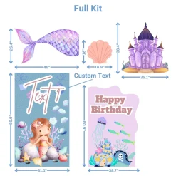 Mermaid Kingdom Foam Core Birthday Backdrop Kit by PopScene™