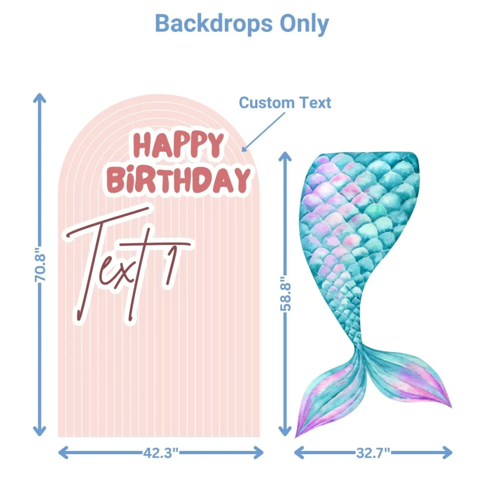 Mermaid Lagoon Foam Core Birthday Backdrop Kit by PopScene™