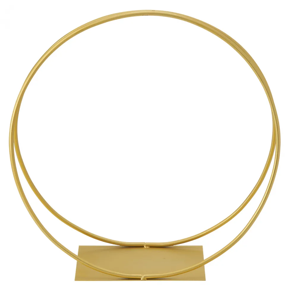 Metal Floral Ring Stand - Gold