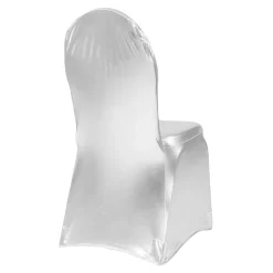Metallic Spandex (Lycra) Banquet & Wedding Chair Cover By Eastern Mills in Silver