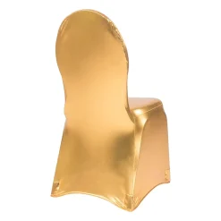 Metallic Spandex (Lycra) Banquet & Wedding Chair Cover By Eastern Mills in Gold