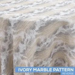 Minerals Tablecloth by Eastern Mills - Ivory Marble Pattern - Many Size Options