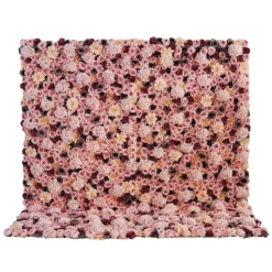 Mixed Pinks & Maroon Florals - Curtain Style Floral Wall - Easy Install! Select Size