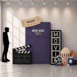 Movie Night Foam Core Birthday Backdrop Kit by PopScene™