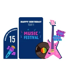 Music Festival Foam Core Birthday Backdrop Kit by PopScene™
