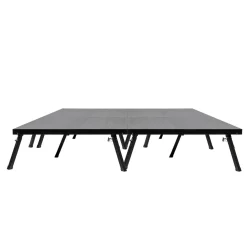 MyStage - 8’x8’ Portable Stage with Rails & Skirts - Adjustable Height (Set of 4)