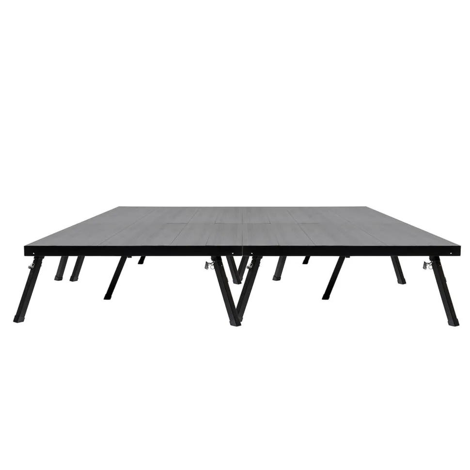 MyStage - 8’x8’ Portable Stage with Rails & Skirts - Adjustable Height (Set of 4)