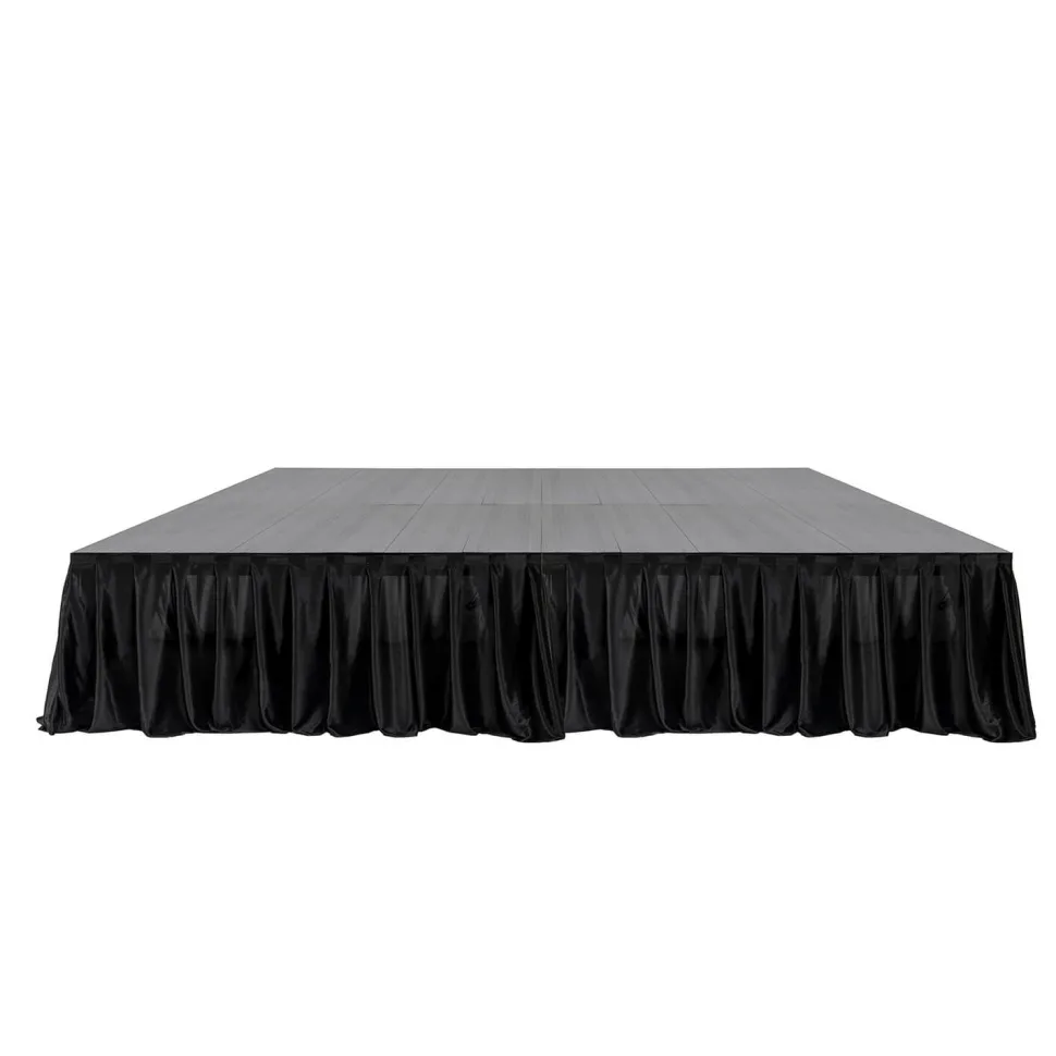 MyStage - 8’x8’ Portable Stage with Rails & Skirts - Adjustable Height (Set of 4)