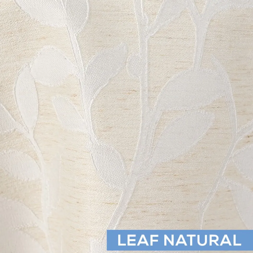 Natural Elf Leaf Curtain Panel w/ 4" Rod Pocket - 113" Wide - Many Size Options
