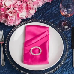 Navy Blue Accordion Crushed Taffeta - Square/Round/Rectangular Table Topper/Overlay