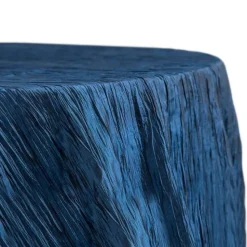 Navy Blue Accordion Crushed Taffeta - Square/Round/Rectangular Table Topper/Overlay